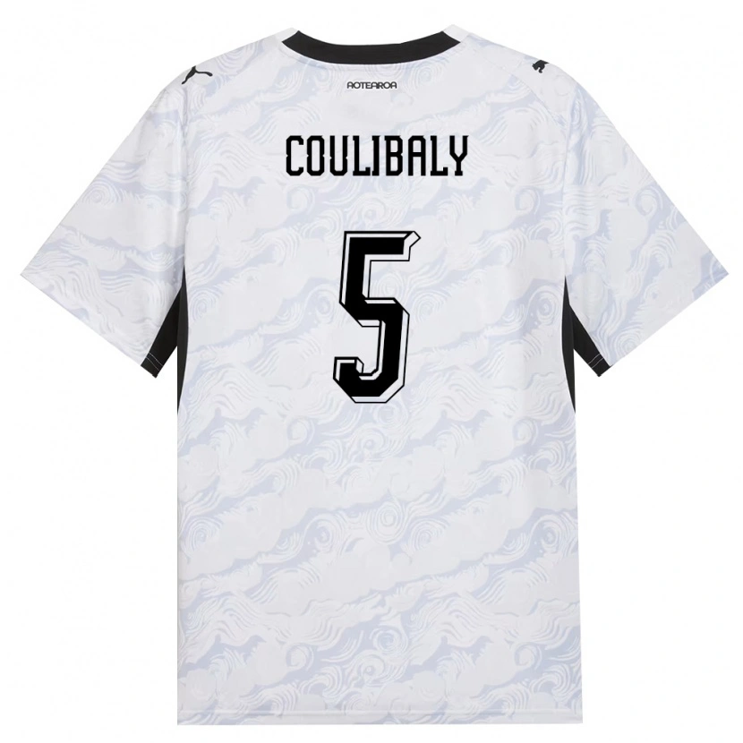 Danxen Niño Camiseta Nueva Zelanda Adama Coulibaly #5 Negro Blanco 2ª Equipación 26-28 La Camisa