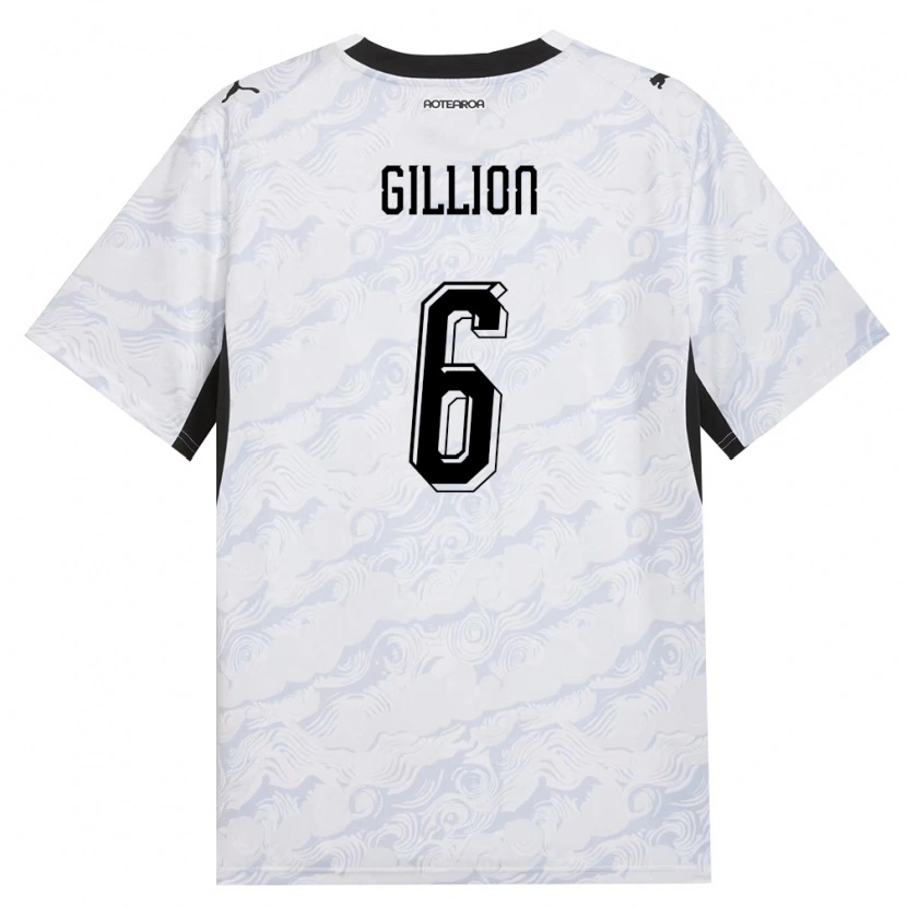 Danxen Niño Camiseta Nueva Zelanda Fergus Gillion #6 Negro Blanco 2ª Equipación 26-28 La Camisa