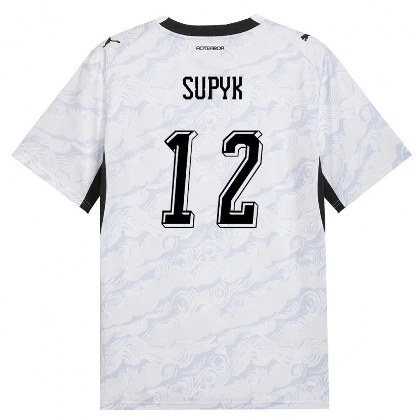 Danxen Niño Camiseta Nueva Zelanda Luke Supyk #12 Negro Blanco 2ª Equipación 26-28 La Camisa