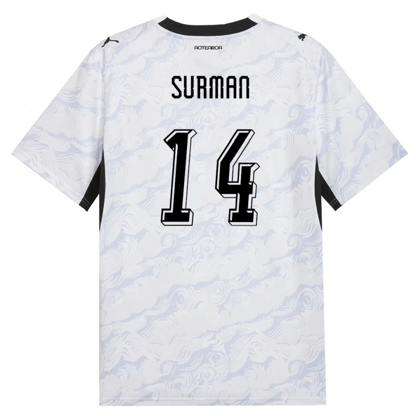 Danxen Niño Camiseta Nueva Zelanda Finn Surman #14 Negro Blanco 2ª Equipación 26-28 La Camisa