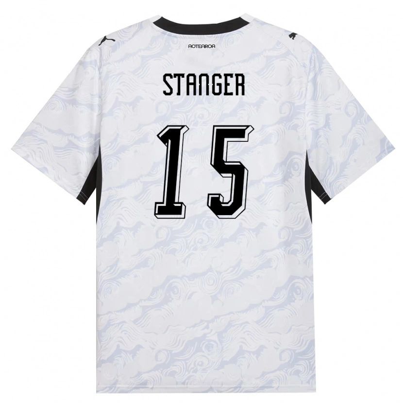 Danxen Niño Camiseta Nueva Zelanda George Stanger #15 Negro Blanco 2ª Equipación 26-28 La Camisa