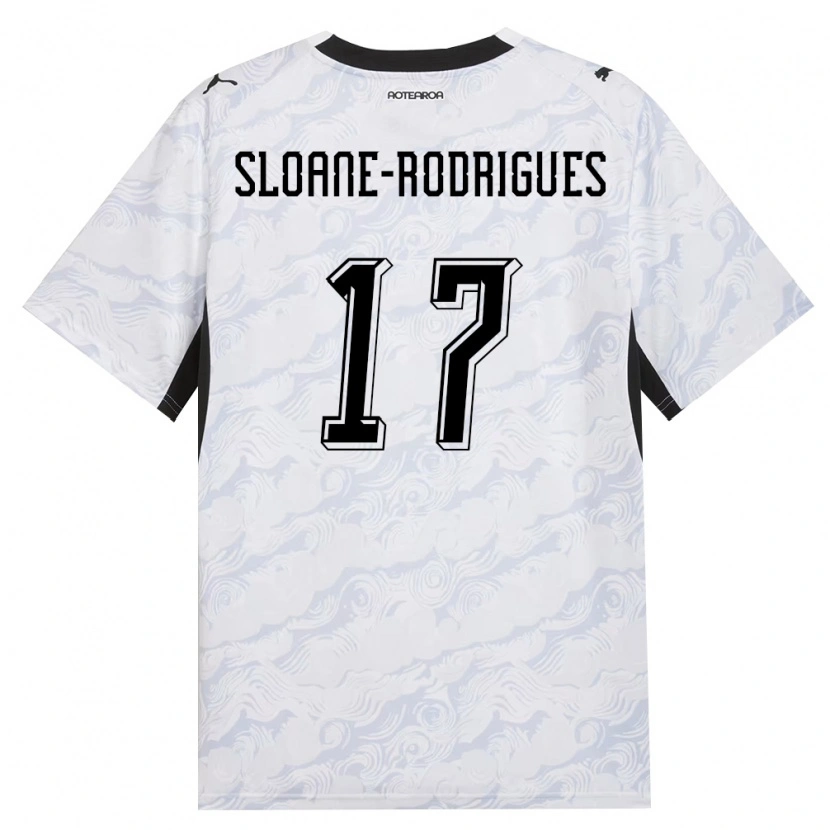 Danxen Niño Camiseta Nueva Zelanda Gabriel Sloane-Rodrigues #17 Negro Blanco 2ª Equipación 26-28 La Camisa
