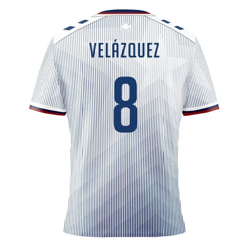 Danxen Niño Camiseta Puerto Rico Ougir Velázquez #8 Azul Real Blanco 2ª Equipación 26-28 La Camisa