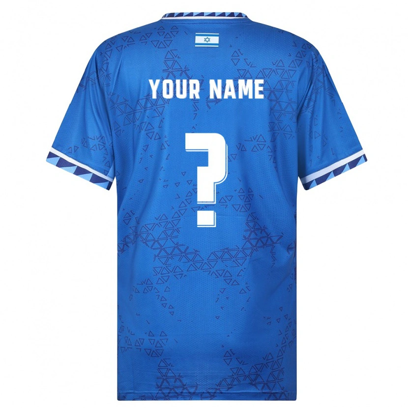 Danxen Niño Camiseta Israel Su Nombre #0 Azul Blanco 2ª Equipación 26-28 La Camisa