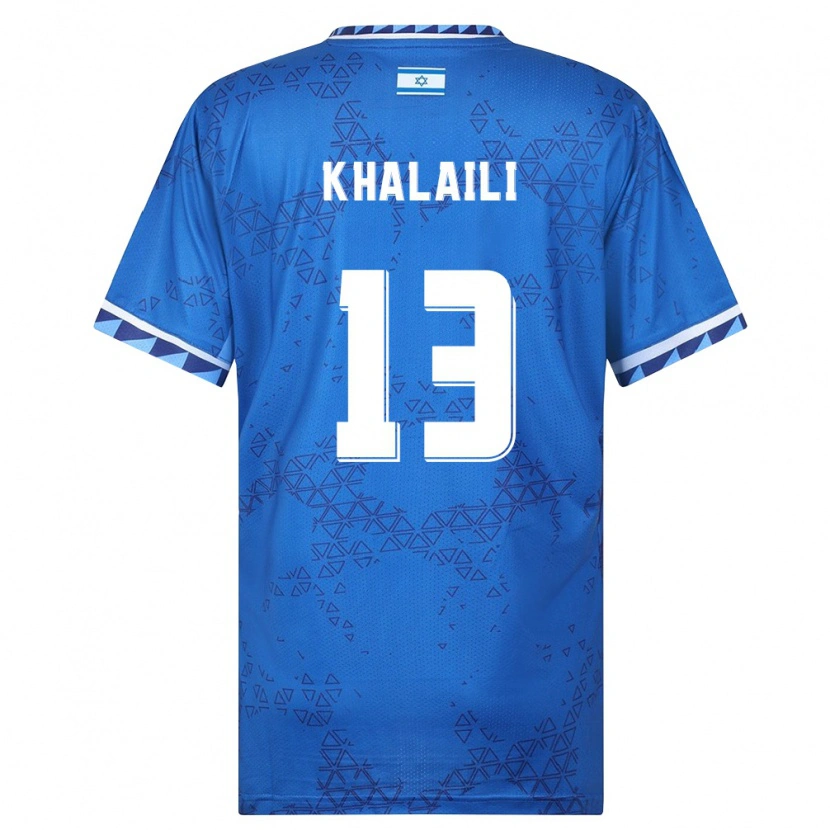 Danxen Niño Camiseta Israel Anan Khalaili #13 Azul Blanco 2ª Equipación 26-28 La Camisa