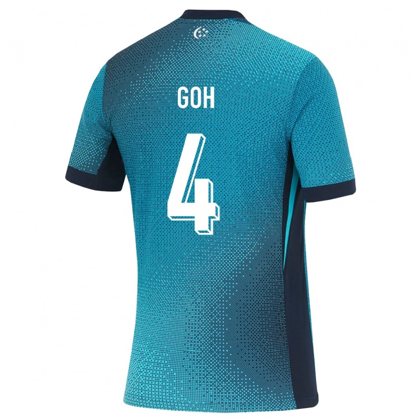 Danxen Niño Camiseta Singapur Taras Goh #4 Turquesa Oscuro Negro 2ª Equipación 26-28 La Camisa