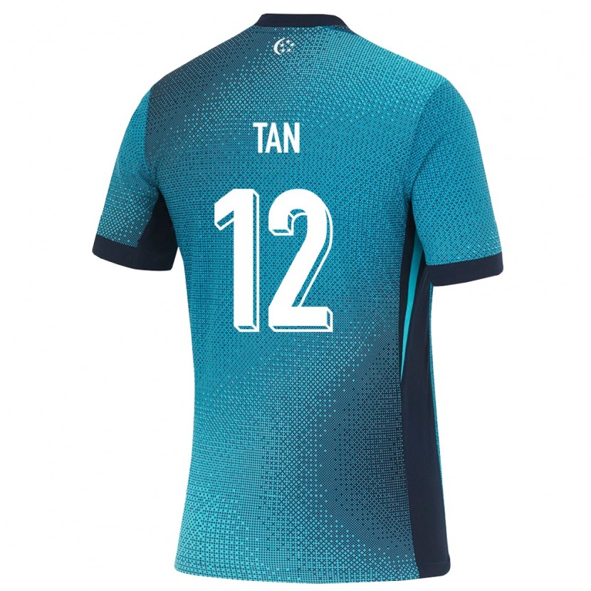 Danxen Niño Camiseta Singapur Kieran Tan #12 Turquesa Oscuro Negro 2ª Equipación 26-28 La Camisa
