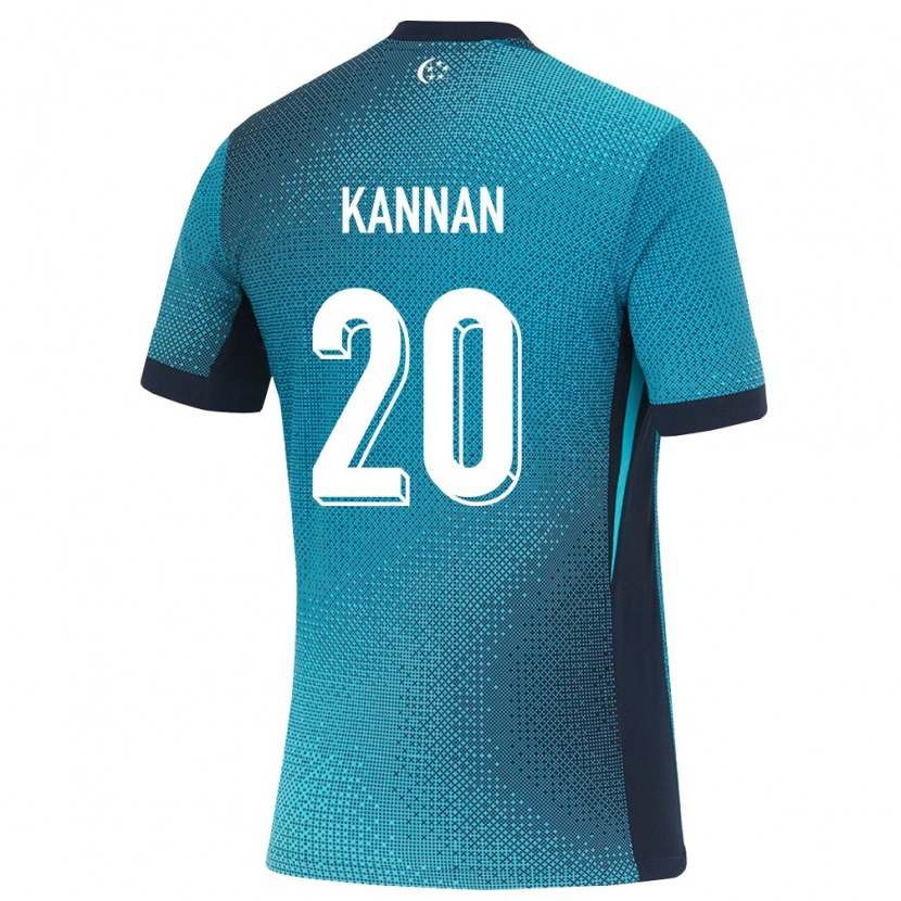 Danxen Niño Camiseta Singapur Taressh Kannan #20 Turquesa Oscuro Negro 2ª Equipación 26-28 La Camisa