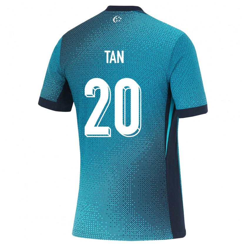Danxen Niño Camiseta Singapur Joel Tan #20 Turquesa Oscuro Negro 2ª Equipación 26-28 La Camisa