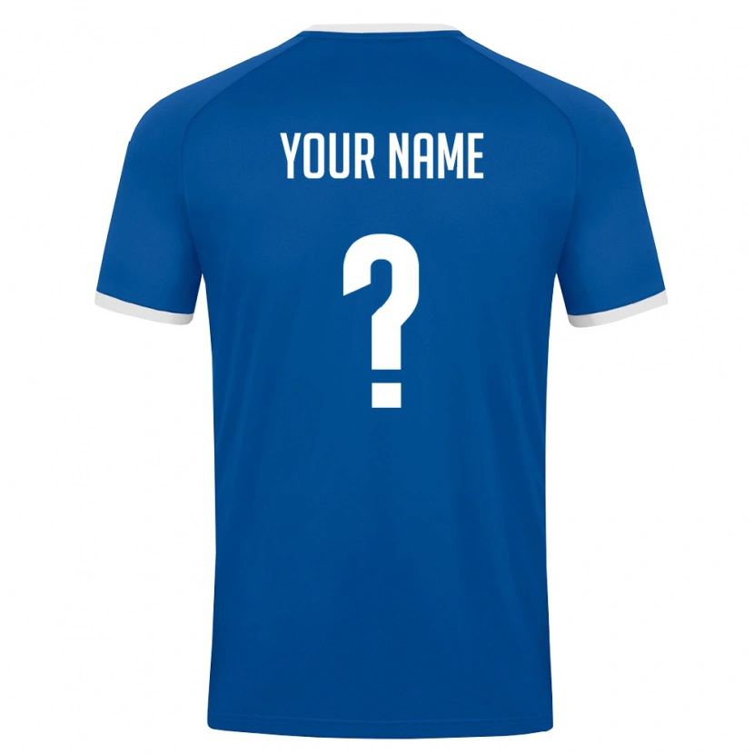 Danxen Hombre Camiseta Uzbekistán Su Nombre #0 Azul Real Blanco 1ª Equipación 26-28 La Camisa