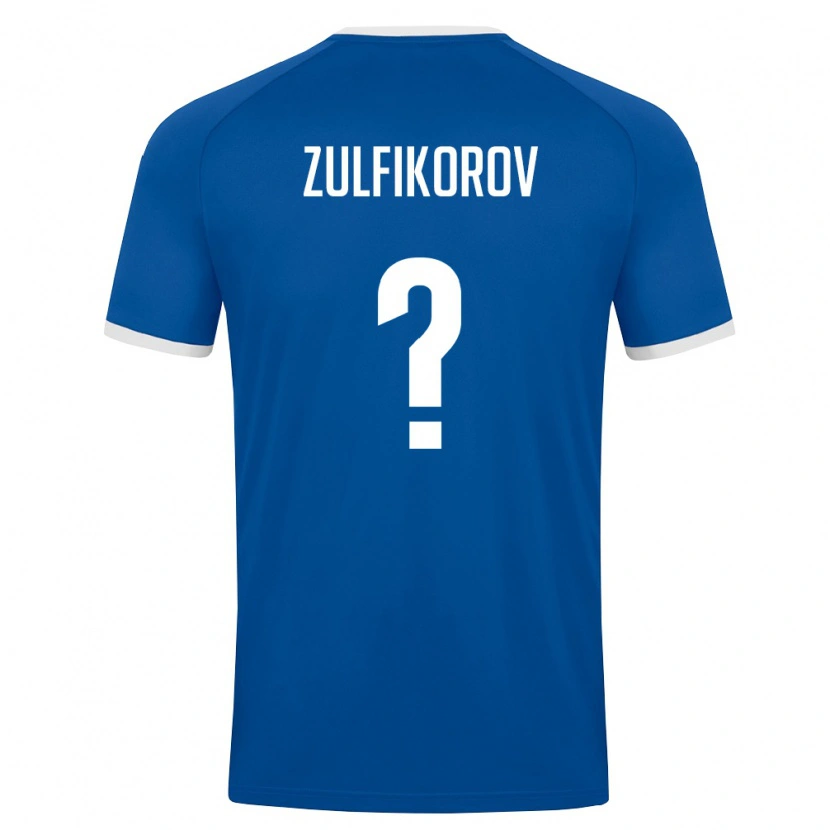 Danxen Hombre Camiseta Uzbekistán Khojiakbar Zulfikorov #0 Azul Real Blanco 1ª Equipación 26-28 La Camisa