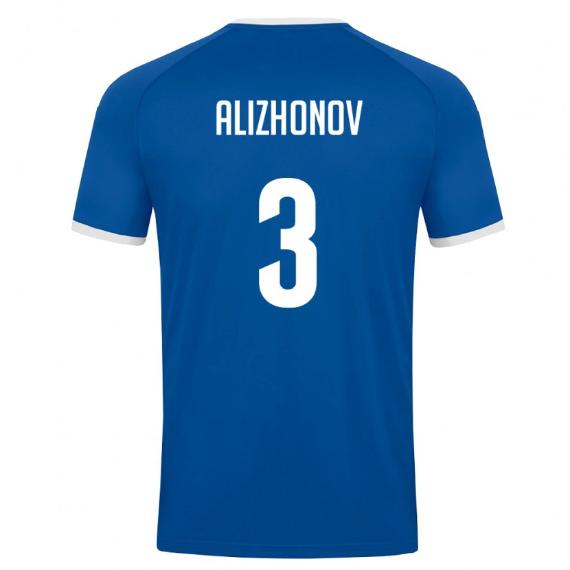 Danxen Hombre Camiseta Uzbekistán Khozhiakbar Alizhonov #3 Azul Real Blanco 1ª Equipación 26-28 La Camisa