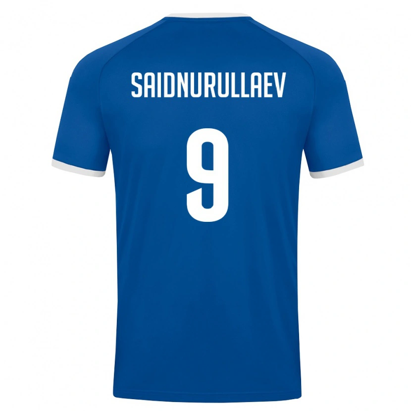 Danxen Hombre Camiseta Uzbekistán Saidumarkhon Saidnurullaev #9 Azul Real Blanco 1ª Equipación 26-28 La Camisa