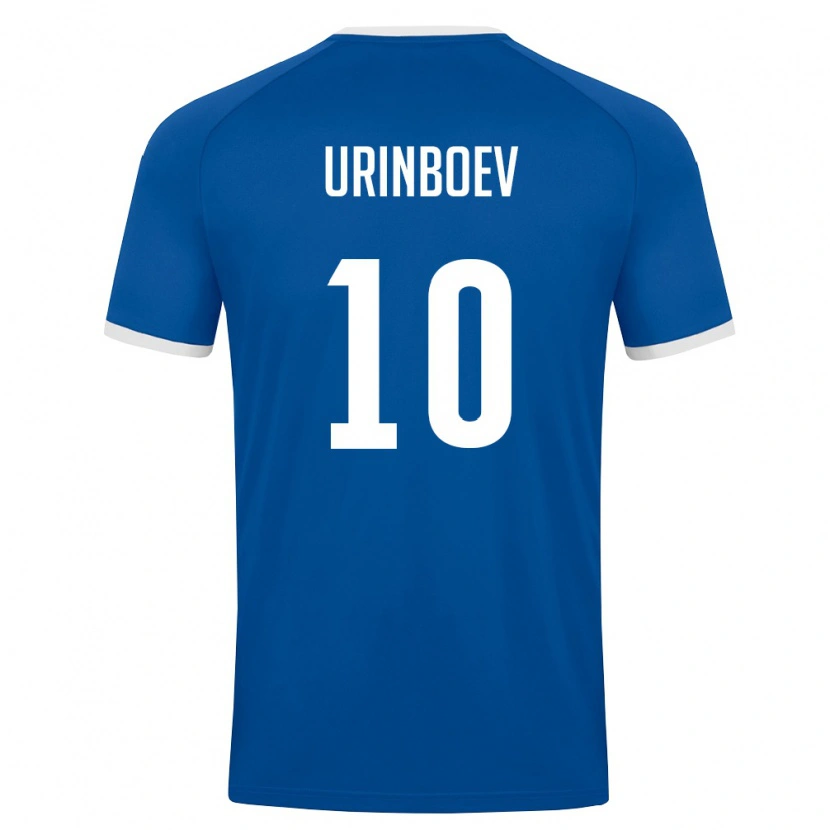 Danxen Hombre Camiseta Uzbekistán Mukhammadali Urinboev #10 Azul Real Blanco 1ª Equipación 26-28 La Camisa