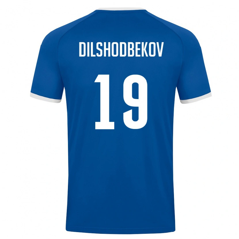 Danxen Hombre Camiseta Uzbekistán Mukhammadali Dilshodbekov #19 Azul Real Blanco 1ª Equipación 26-28 La Camisa