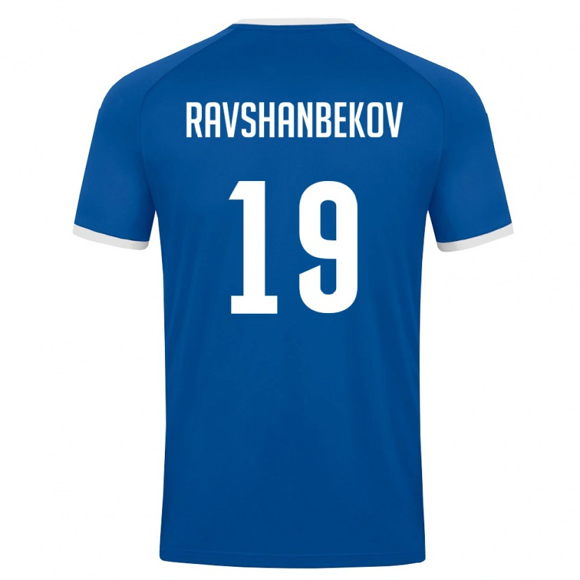 Danxen Hombre Camiseta Uzbekistán Akhrorbek Ravshanbekov #19 Azul Real Blanco 1ª Equipación 26-28 La Camisa