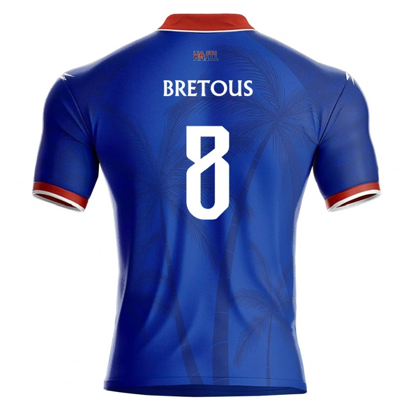 Danxen Hombre Camiseta Haití Julian Bretous #8 Azul Rojo Blanco 1ª Equipación 26-28 La Camisa