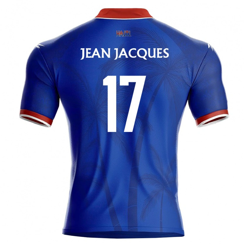 Danxen Hombre Camiseta Haití Danley Jean Jacques #17 Azul Rojo Blanco 1ª Equipación 26-28 La Camisa
