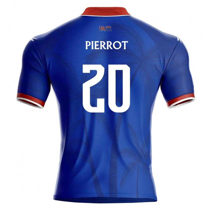 Danxen Hombre Camiseta Haití Frantzdy Pierrot #20 Azul Rojo Blanco 1ª Equipación 26-28 La Camisa