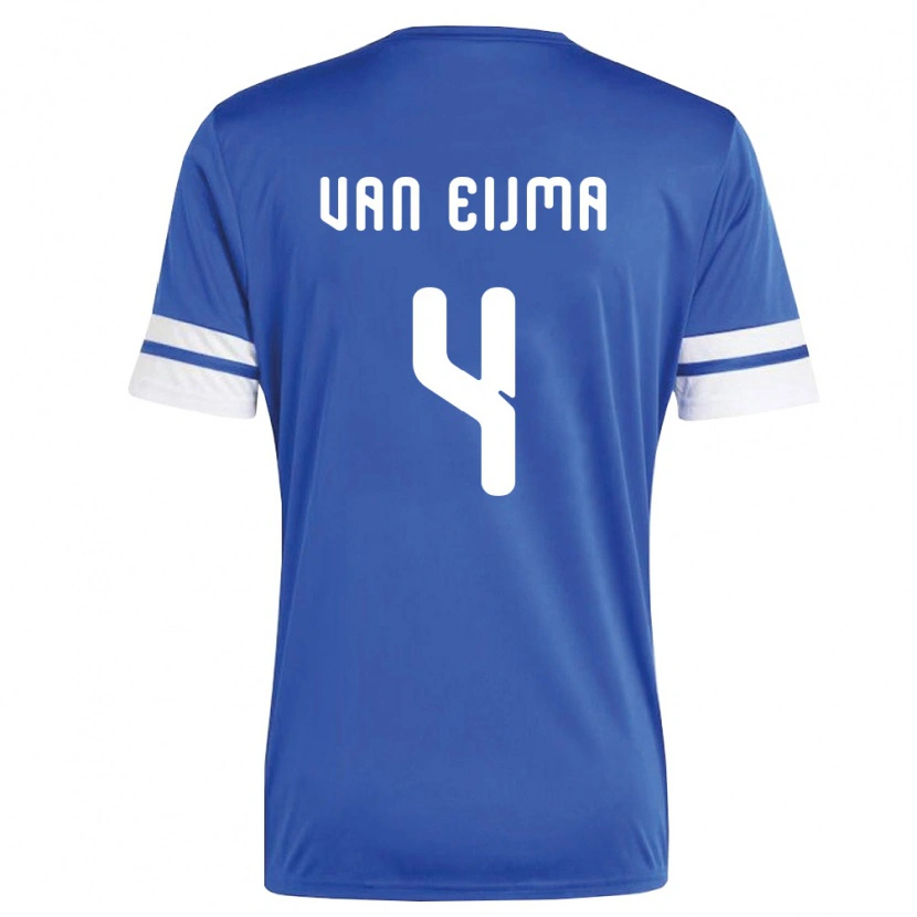 Danxen Hombre Camiseta Curazao Roshon Van Eijma #4 Marino Blanco 1ª Equipación 26-28 La Camisa