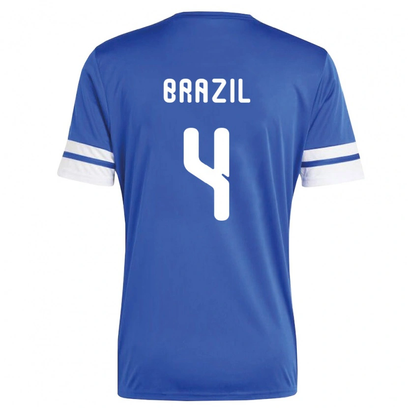 Danxen Hombre Camiseta Curazao Keano Brazil #4 Marino Blanco 1ª Equipación 26-28 La Camisa