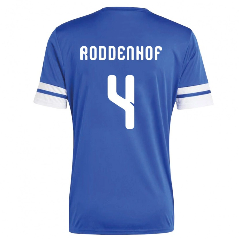 Danxen Hombre Camiseta Curazao Liyon Roddenhof #4 Marino Blanco 1ª Equipación 26-28 La Camisa