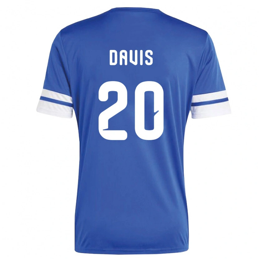 Danxen Hombre Camiseta Curazao Kevin Davis #20 Marino Blanco 1ª Equipación 26-28 La Camisa