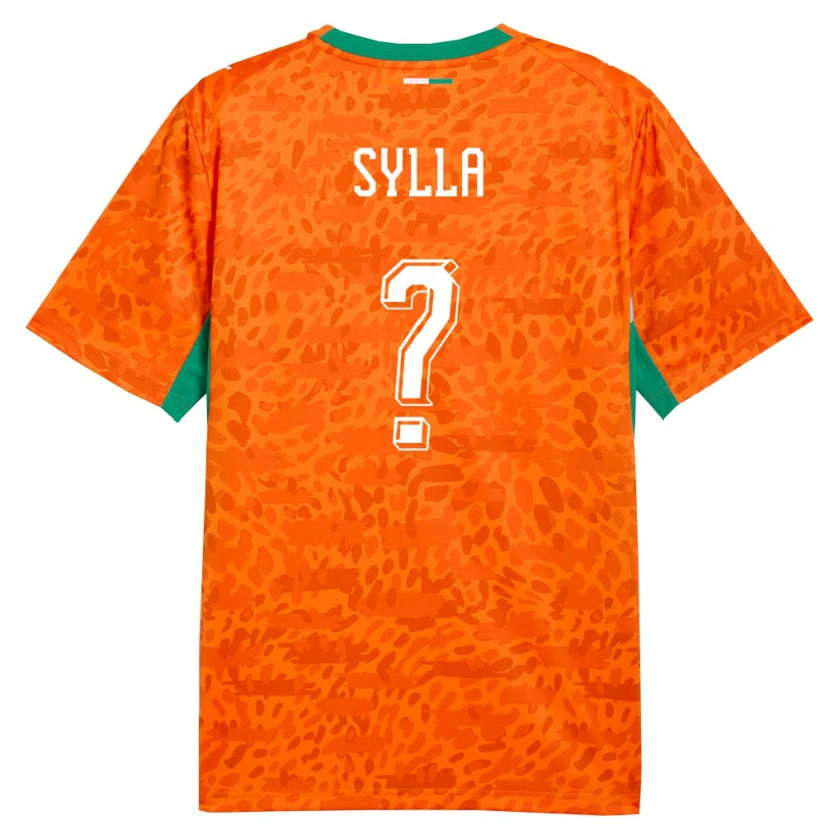 Danxen Hombre Camiseta Costa De Marfil Abakar Sylla #0 Naranja Verde Blanco 1ª Equipación 26-28 La Camisa