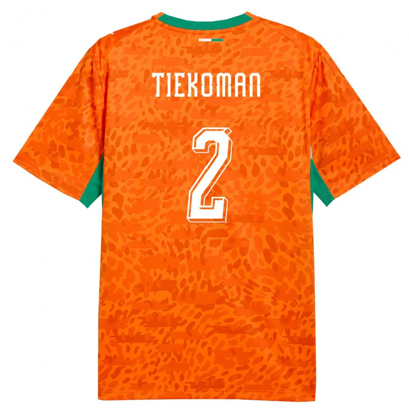 Danxen Hombre Camiseta Costa De Marfil Gueu Tiekoman #2 Naranja Verde Blanco 1ª Equipación 26-28 La Camisa