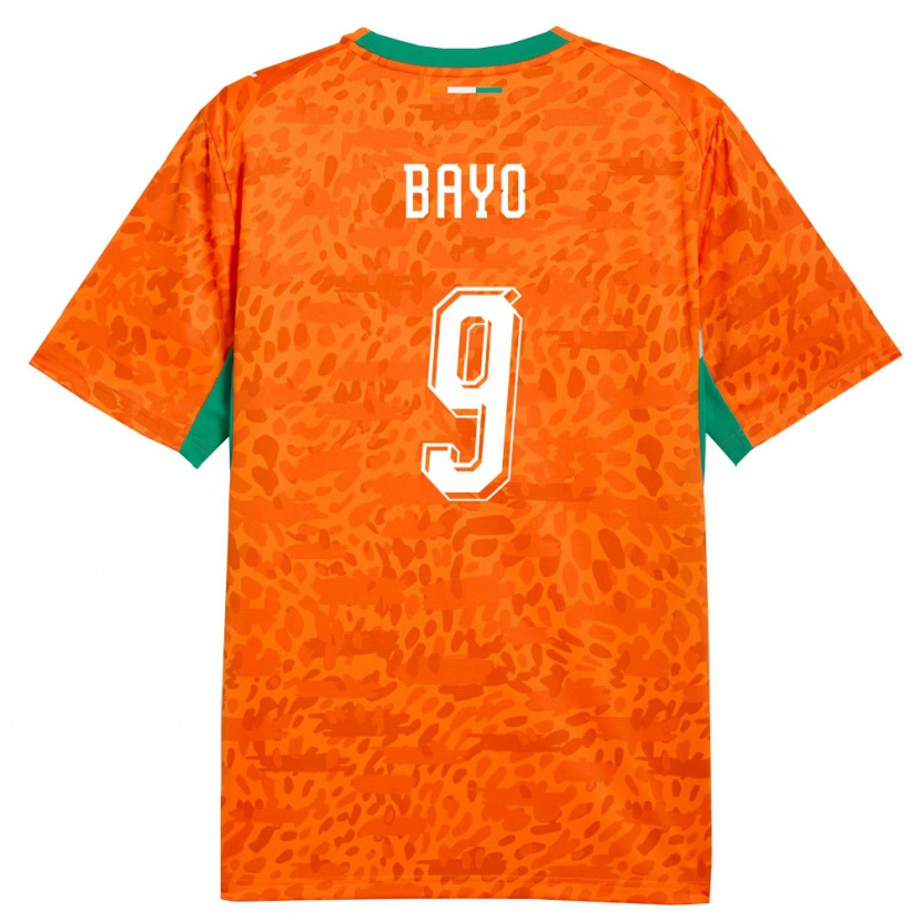 Danxen Hombre Camiseta Costa De Marfil Vakoun Bayo #9 Naranja Verde Blanco 1ª Equipación 26-28 La Camisa