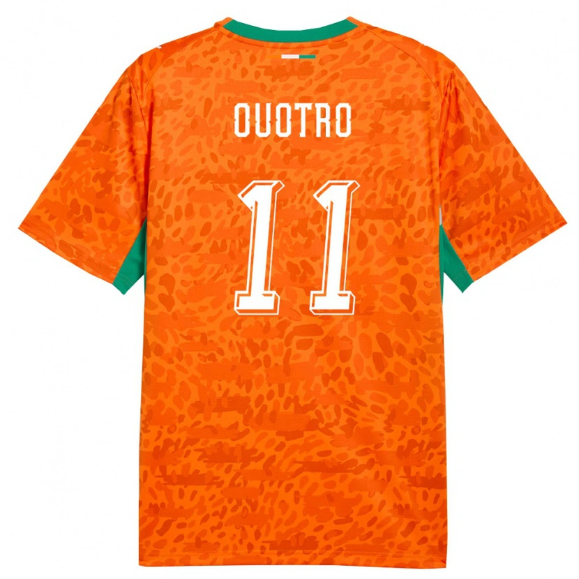 Danxen Hombre Camiseta Costa De Marfil Patrick Ouotro #11 Naranja Verde Blanco 1ª Equipación 26-28 La Camisa