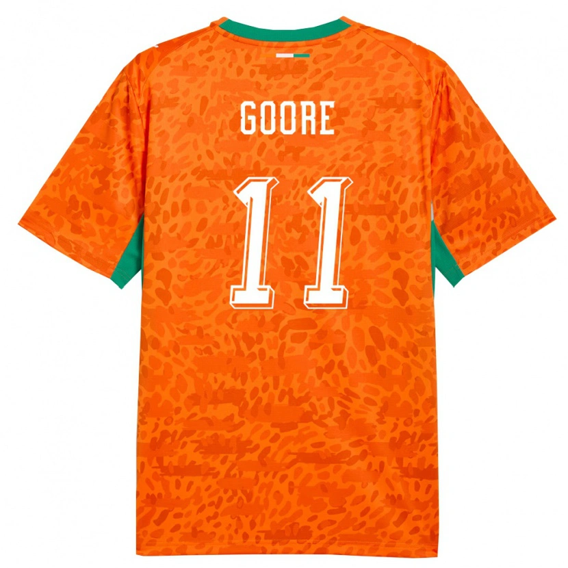 Danxen Hombre Camiseta Costa De Marfil Hyllarion Goore #11 Naranja Verde Blanco 1ª Equipación 26-28 La Camisa