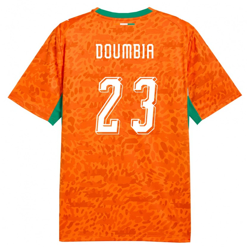 Danxen Hombre Camiseta Costa De Marfil Aboubacar Doumbia #23 Naranja Verde Blanco 1ª Equipación 26-28 La Camisa