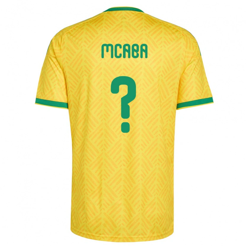 Danxen Hombre Camiseta Sudáfrica Athenkosi Mcaba #0 Amarillo Verde 1ª Equipación 26-28 La Camisa