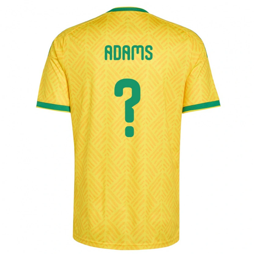 Danxen Hombre Camiseta Sudáfrica Jayden Adams #0 Amarillo Verde 1ª Equipación 26-28 La Camisa