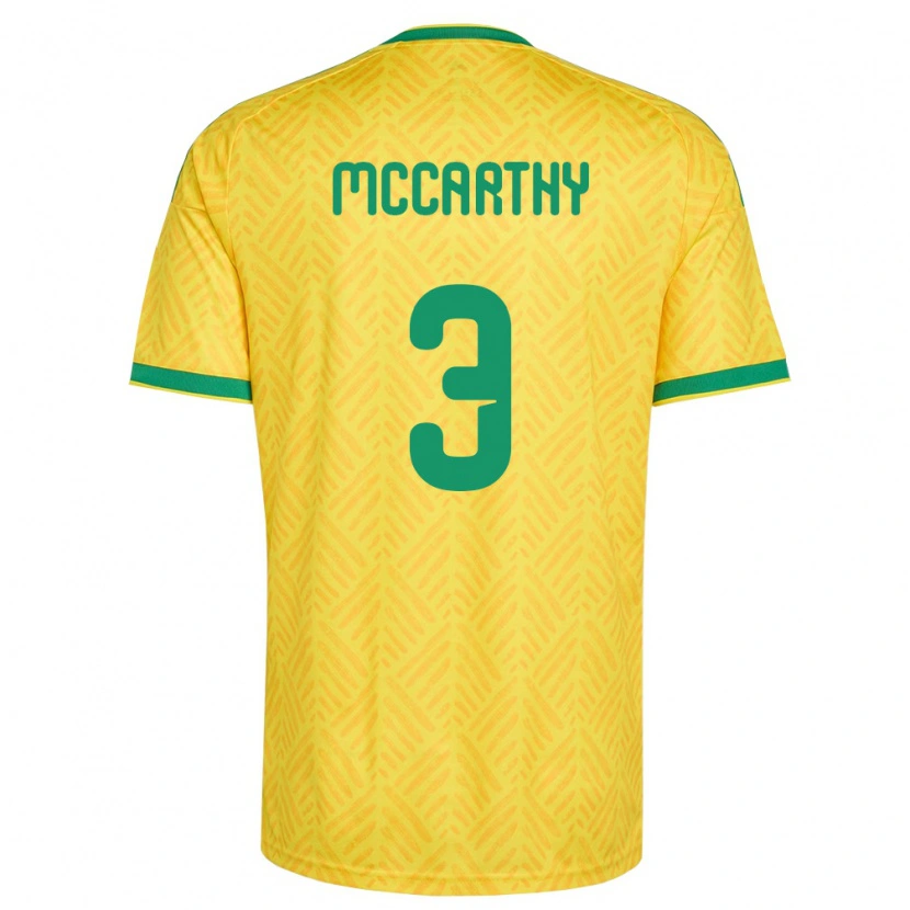 Danxen Hombre Camiseta Sudáfrica Aden Mccarthy #3 Amarillo Verde 1ª Equipación 26-28 La Camisa