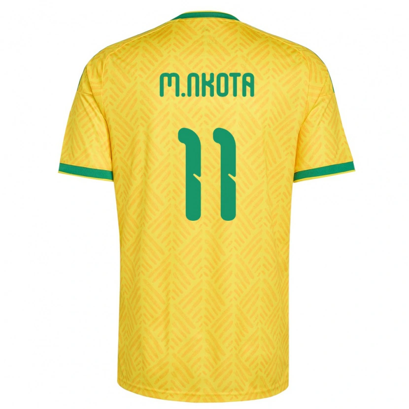 Danxen Hombre Camiseta Sudáfrica Mohau Nkota #11 Amarillo Verde 1ª Equipación 26-28 La Camisa