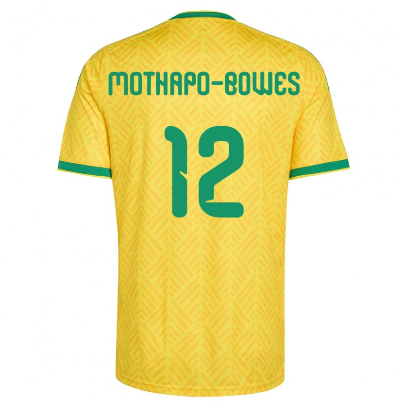 Danxen Hombre Camiseta Sudáfrica Tumi Mothapo-Bowes #12 Amarillo Verde 1ª Equipación 26-28 La Camisa