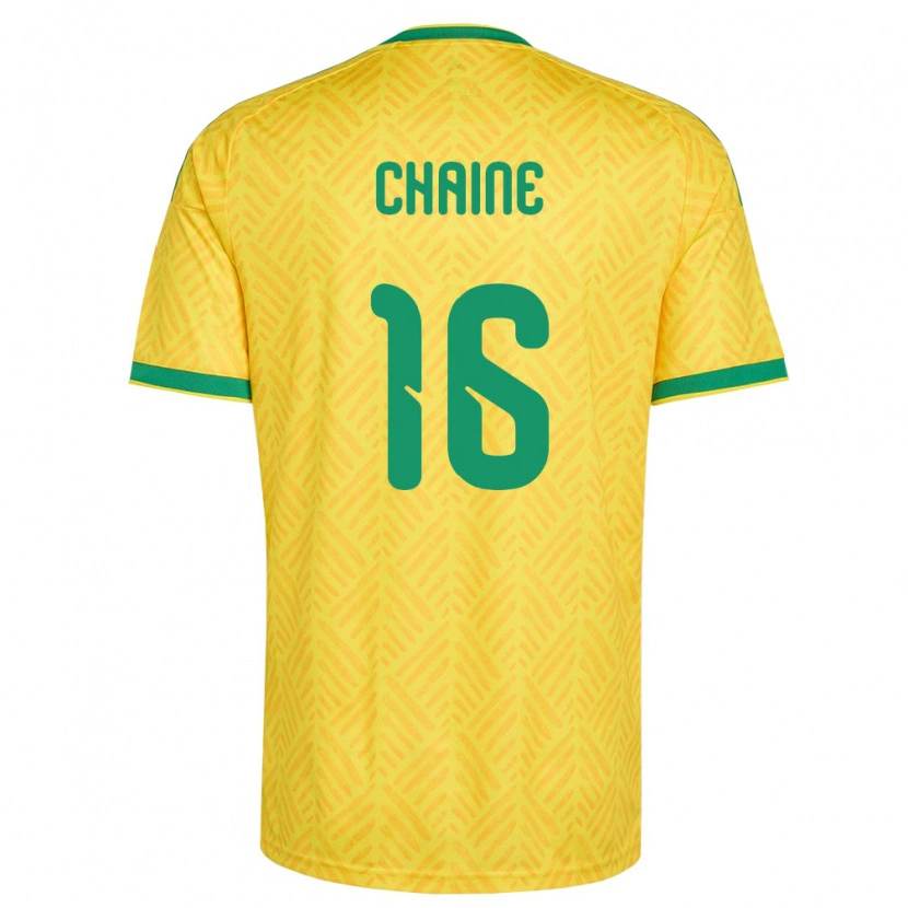 Danxen Hombre Camiseta Sudáfrica Sipho Chaine #16 Amarillo Verde 1ª Equipación 26-28 La Camisa