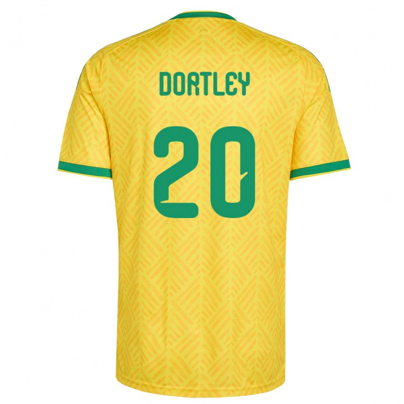 Danxen Hombre Camiseta Sudáfrica Rushwin Dortley #20 Amarillo Verde 1ª Equipación 26-28 La Camisa