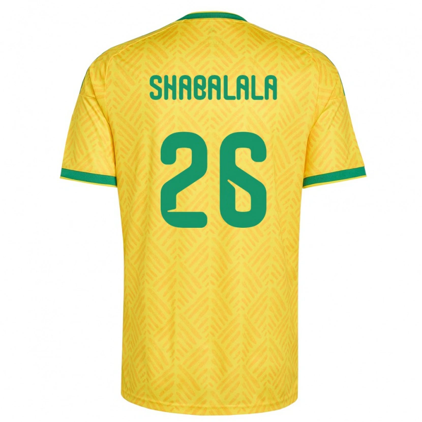 Danxen Hombre Camiseta Sudáfrica Mduduzi Shabalala #26 Amarillo Verde 1ª Equipación 26-28 La Camisa