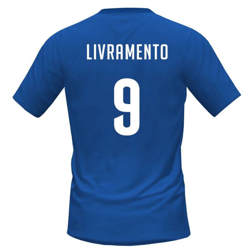 Danxen Hombre Camiseta Cabo Verde Dailon Livramento #9 Azul Real Rojo 1ª Equipación 26-28 La Camisa