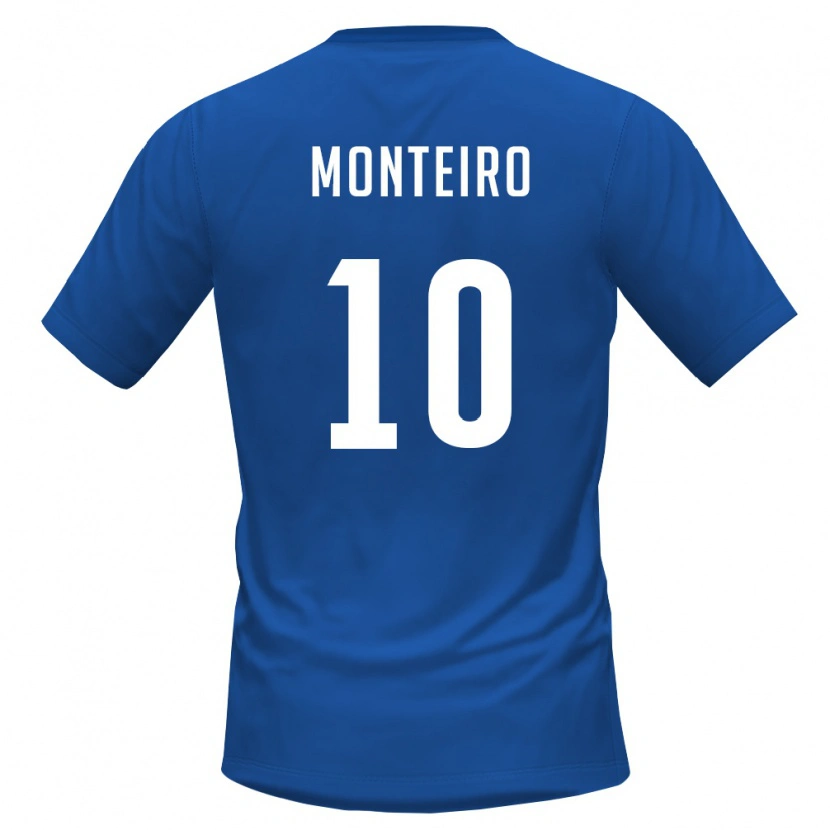 Danxen Hombre Camiseta Cabo Verde Jamiro Monteiro #10 Azul Real Rojo 1ª Equipación 26-28 La Camisa
