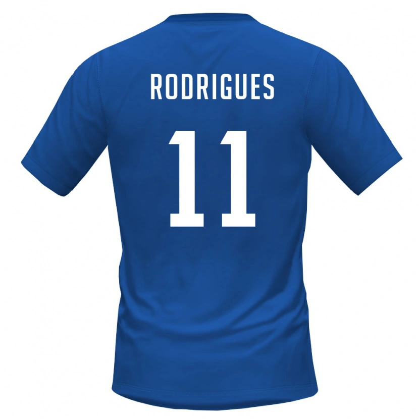 Danxen Hombre Camiseta Cabo Verde Garry Rodrigues #11 Azul Real Rojo 1ª Equipación 26-28 La Camisa
