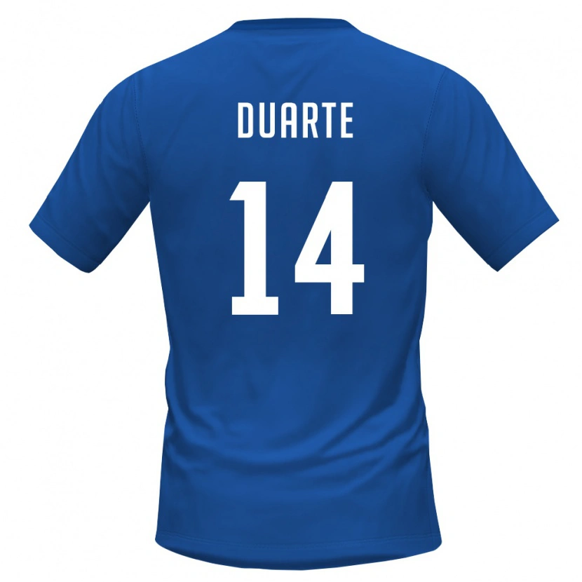 Danxen Hombre Camiseta Cabo Verde Deroy Duarte #14 Azul Real Rojo 1ª Equipación 26-28 La Camisa