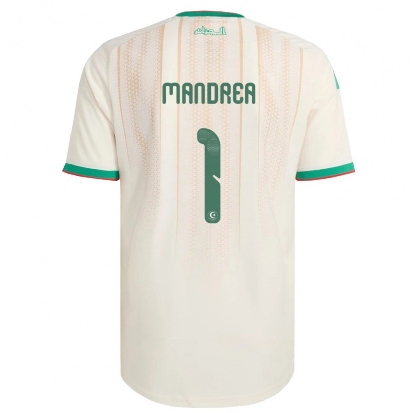 Danxen Hombre Camiseta Argelia Anthony Mandréa #1 Marfil Verde Rojo 1ª Equipación 26-28 La Camisa