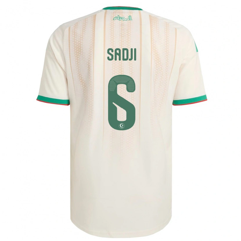 Danxen Hombre Camiseta Argelia Ali Sadji #6 Marfil Verde Rojo 1ª Equipación 26-28 La Camisa
