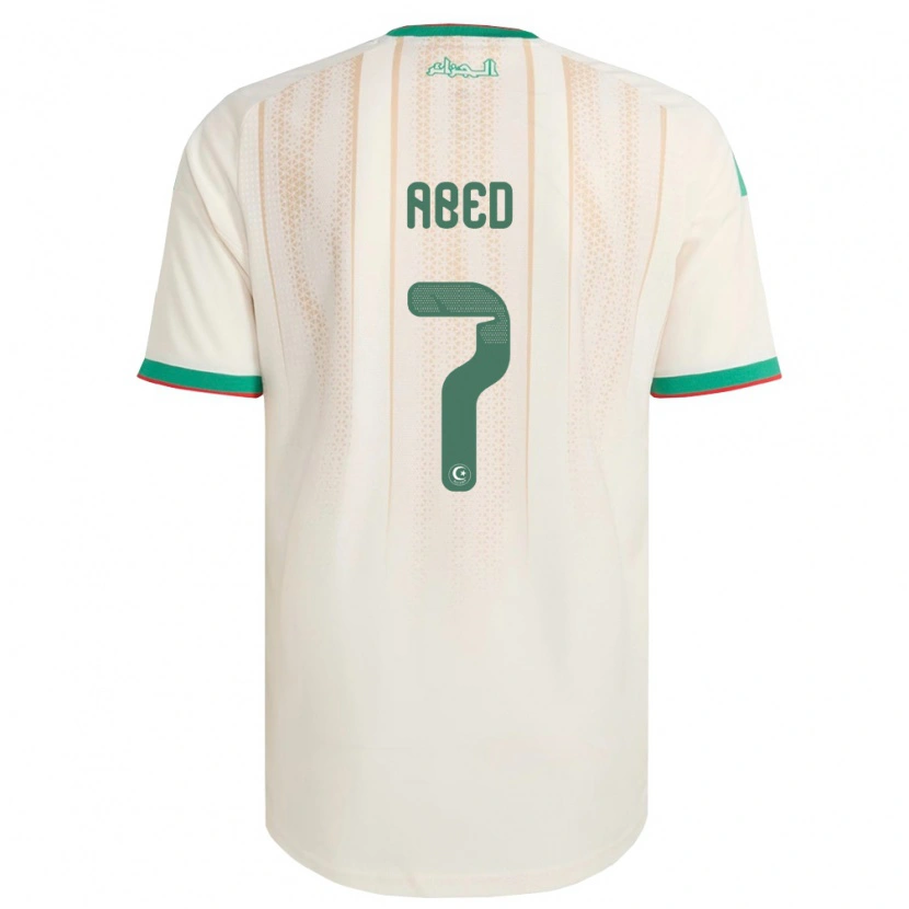 Danxen Hombre Camiseta Argelia Yacine Abed #7 Marfil Verde Rojo 1ª Equipación 26-28 La Camisa