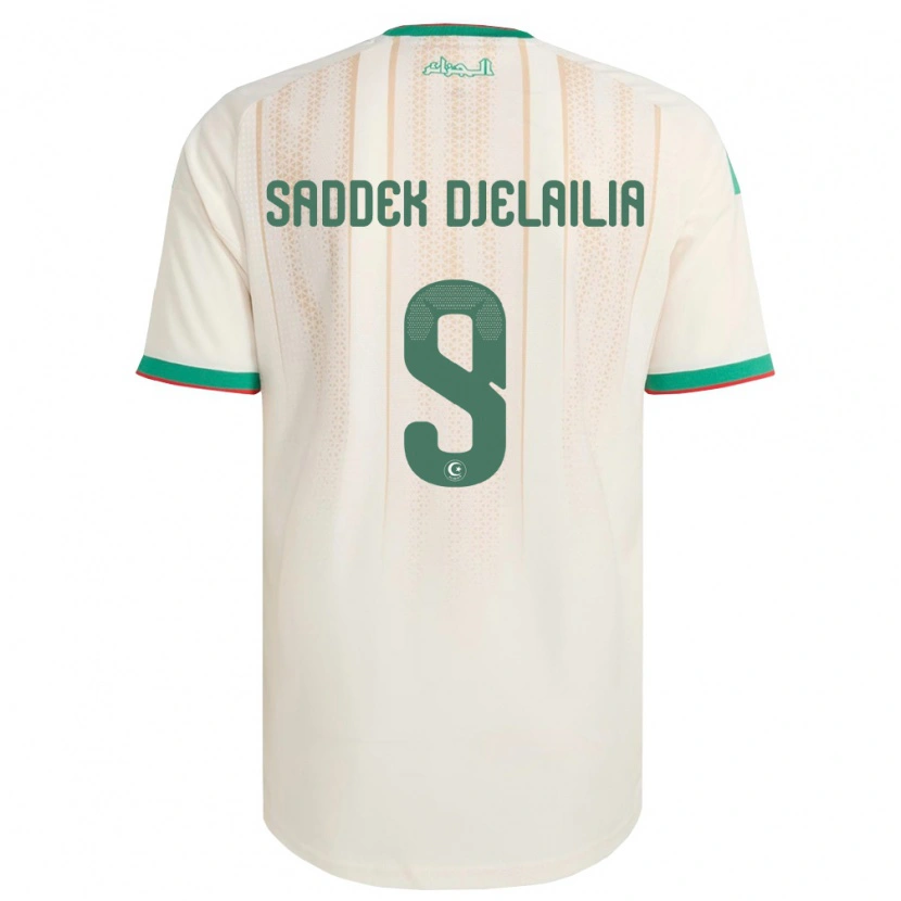 Danxen Hombre Camiseta Argelia Mohamed Saddek Djelailia #9 Marfil Verde Rojo 1ª Equipación 26-28 La Camisa