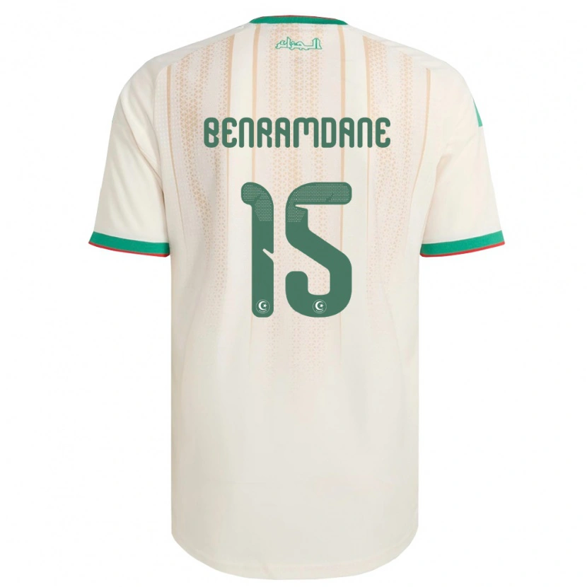 Danxen Hombre Camiseta Argelia Noam Benramdane #15 Marfil Verde Rojo 1ª Equipación 26-28 La Camisa